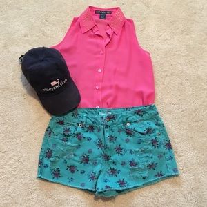 Forever 21  Floral Turquoise Shorts